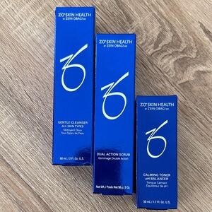 ZO Skin Health Calming Toner, Cleanser Dual Action Scrub NEW in Box